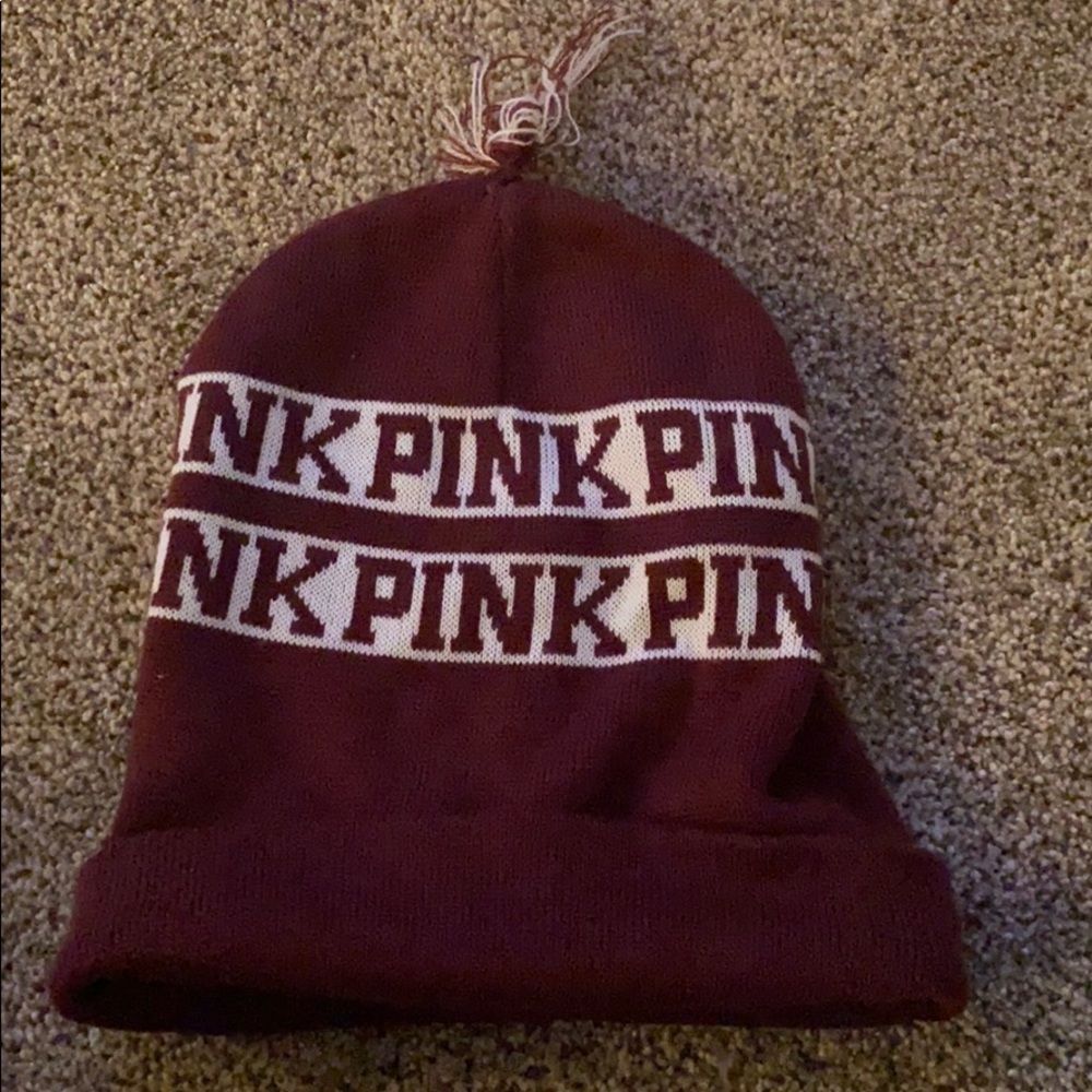 maroon beanie from PINK